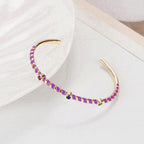 Hot Neon Pink Enamel Slim Studded Free Size Cuff Kada Bangle Bulk