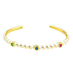 Hot Neon Pink Enamel Slim Studded Free Size Cuff Kada Bangle Bulk