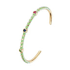 Hot Neon Pink Enamel Slim Studded Free Size Cuff Kada Bangle Bulk
