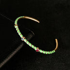 Hot Neon Pink Enamel Slim Studded Free Size Cuff Kada Bangle Bulk