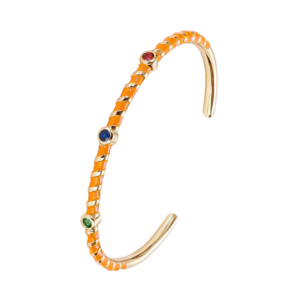 Hot Neon Pink Enamel Slim Studded Free Size Cuff Kada Bangle Bulk