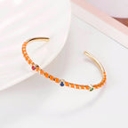 Hot Neon Pink Enamel Slim Studded Free Size Cuff Kada Bangle Bulk