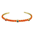 Hot Neon Pink Enamel Slim Studded Free Size Cuff Kada Bangle Bulk