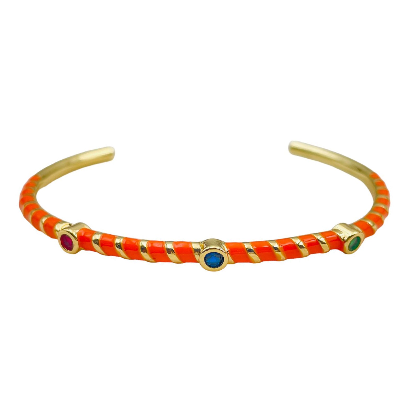 Hot Neon Pink Enamel Slim Studded Free Size Cuff Kada Bangle Bulk