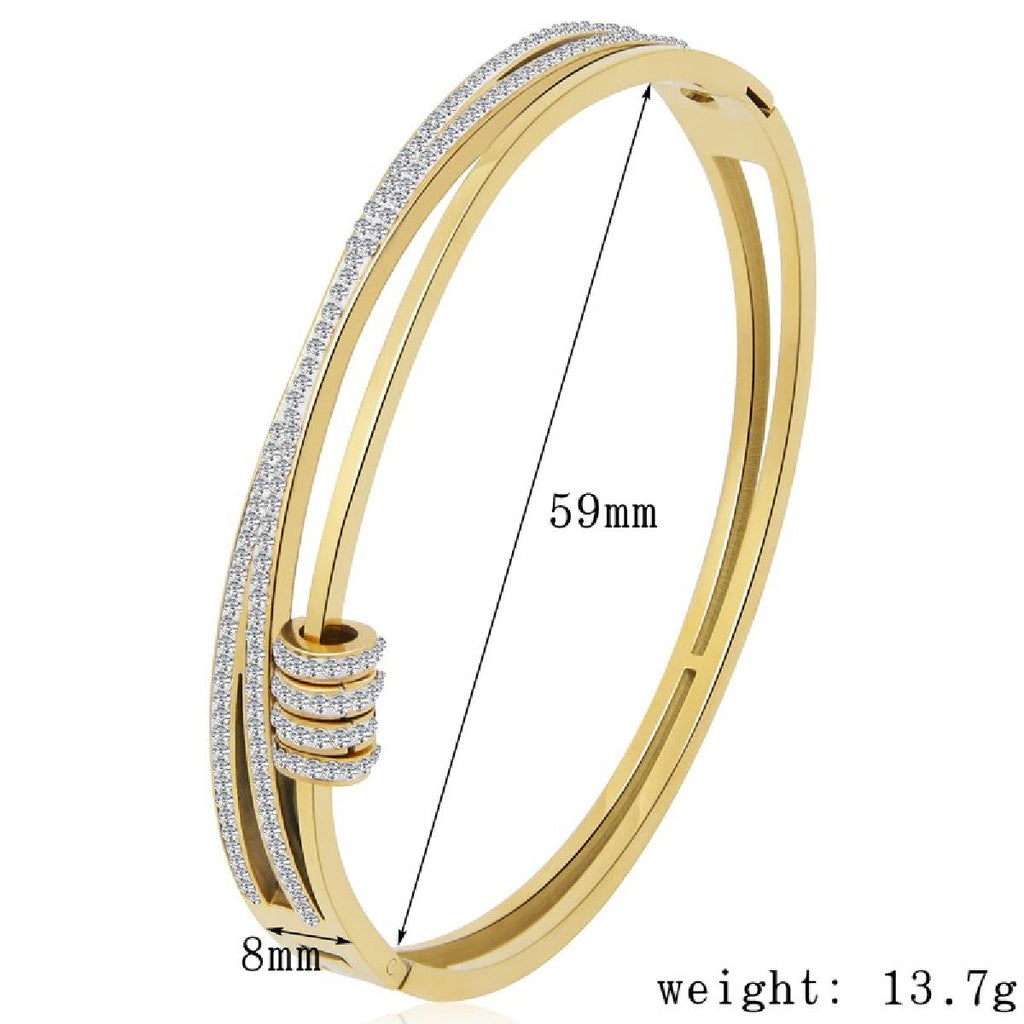 Eternity Rings Celstra CZ 18K Gold Stainless Steel Openable Kada Bulk