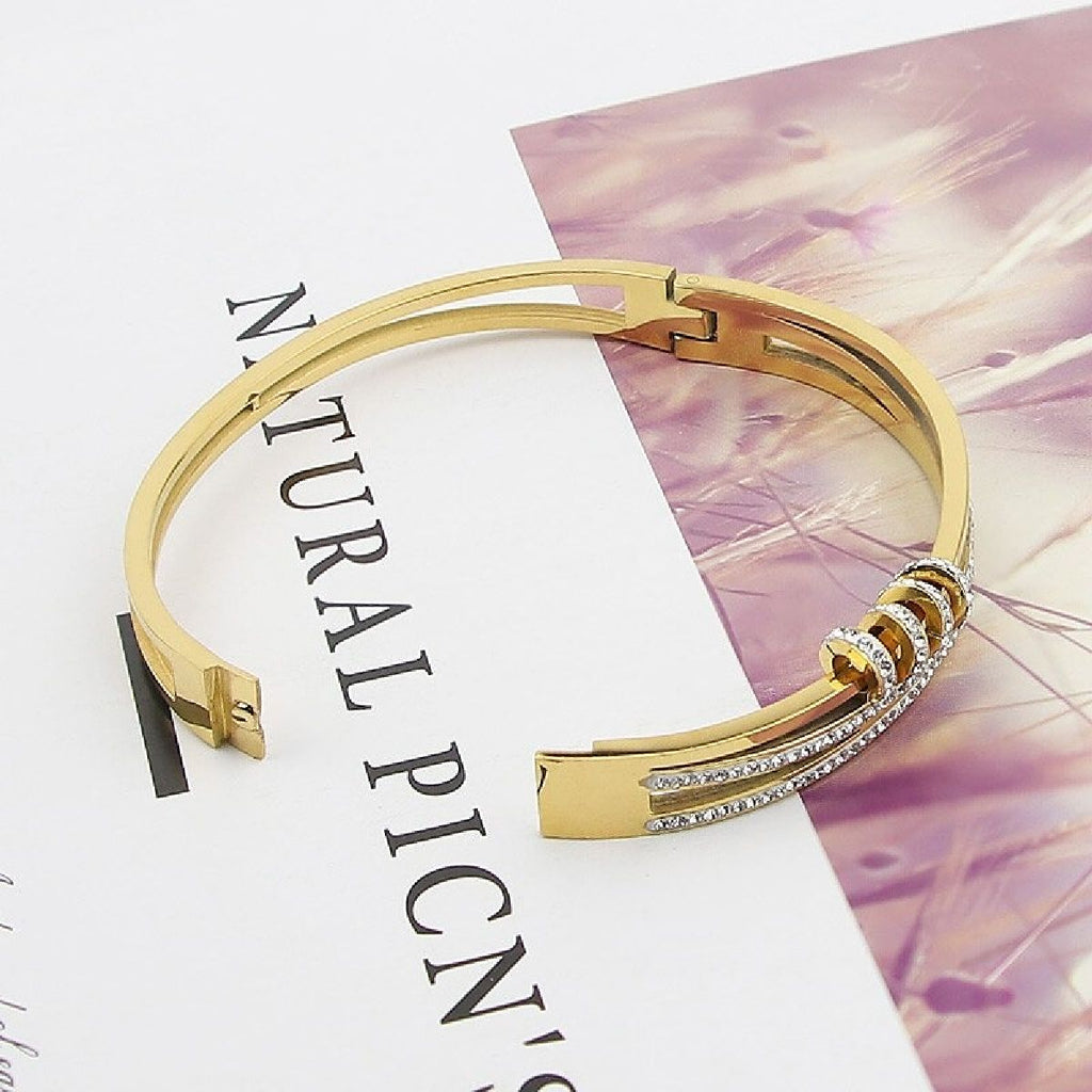 Eternity Rings Celstra CZ 18K Gold Stainless Steel Openable Kada Bulk