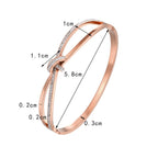 Criss Cross Ribbon CZ 18K Gold Stainless Steel Openable Kada Bulk