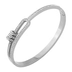 Triple Rings CZ 18K Rose Gold Stainless Steel Openable Kada Bulk