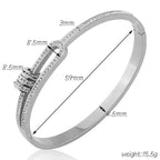 Triple Rings CZ 18K Rose Gold Stainless Steel Openable Kada Bulk