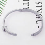 Triple Rings CZ 18K Rose Gold Stainless Steel Openable Kada Bulk