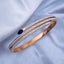 Sapphire Blue CZ 18K Rose Gold Stainless Steel Openable Kada Bulk