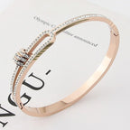 Triple Rings CZ 18K Rose Gold Stainless Steel Openable Kada Bulk