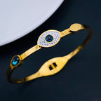 Evil Eye CZ 18K Rose Gold Stainless Steel Openable Kada Bulk