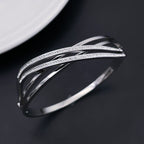 Waves Cubic Zirconia Silver Stainless Steel Openable Kada Women Bulk