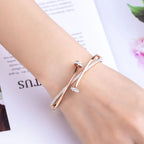 Screw Nail CZ 18K Rose Gold Stainless Steel Openable Kada Bulk