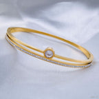 Solitaire Celestra CZ Silver Stainless Steel Openable Kada Bulk
