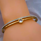 Solitaire Celestra CZ Silver Stainless Steel Openable Kada Bulk