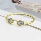 Hamsa Hand Of Fathima Evil Eye Mother Of Pearl Gold Cuff Bangle Bulk