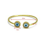 Round Evil Eye Mother Of Pearl 18K Gold Copper Cuff Bangle Bulk