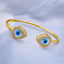 Pear Evil Eye Mother Of Pearl 18K Gold Copper Cuff Bangle Women Bulk
