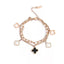 Clover Black White 18K Rose Gold Layered Stainless Steel Bracelet Bulk