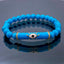 Evil Eye Natural Blue Turquoise Crystal Beads Enamel Bracelet Bulk