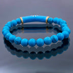 Evil Eye Natural Blue Turquoise Crystal Beads Enamel Bracelet Bulk