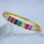 Rainbow Multi Colour Baguette CZ 18K Gold Copper Kada Bangle Bulk