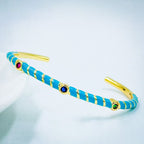 Hot Neon Pink Enamel Slim Studded Free Size Cuff Kada Bangle Bulk