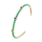 Hot Neon Pink Enamel Slim Studded Free Size Cuff Kada Bangle Bulk