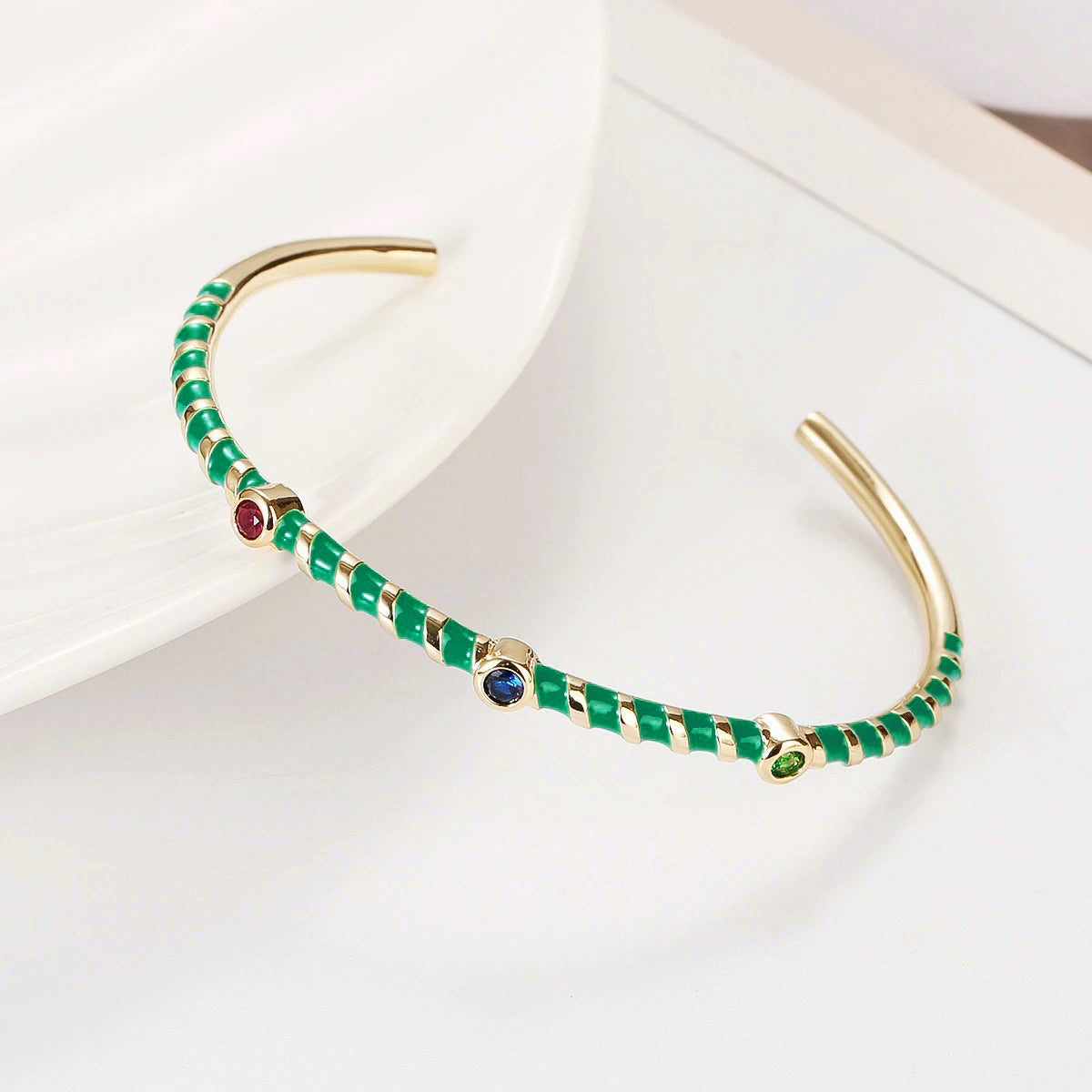 Hot Neon Pink Enamel Slim Studded Free Size Cuff Kada Bangle Bulk