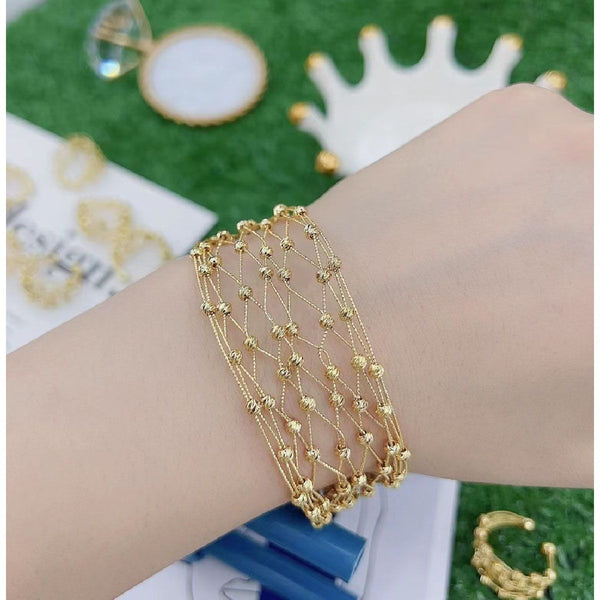 Delicate Mesh 18K Gold Anti Tarnish Cuff Kada Bracelet For Women Bulk Main image