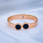 Roman Stainless Steel Black Gold Openable Bangle Kada For Women Bulk