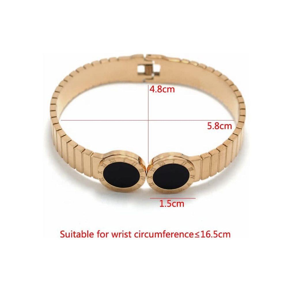 Roman Stainless Steel Black Gold Openable Bangle Kada For Women Bulk