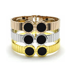 Roman Stainless Steel Black Gold Openable Bangle Kada For Women Bulk