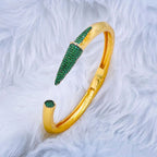 Black Nail 3D CZ Glossy 18K Gold Cuff Kada Bracelet Bulk