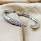 Black Nail 3D CZ Glossy 18K Gold Cuff Kada Bracelet Bulk