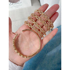 Link Chain CZ 18K Gold Anti Tarnish Openable Kada Bracelet Bulk