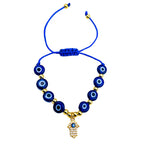 Evil Eye Hamsa Gold Copper Beads Adjustable Thread Bracelet Girls Bulk