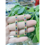Rainbow Multi Color Invisible Setting CZ 18K Gold Cuff Bangle Bulk