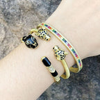 Rainbow Multi Color Invisible Setting CZ 18K Gold Cuff Bangle Bulk