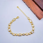White Fancy Cubic Zirconia Copper 18K Gold Bracelet For Women Bulk