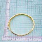 Rainbow Red Green Princess CZ 18K Gold Openable Kada Bangle Bulk