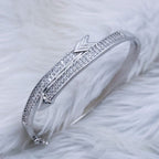 Arrow Cubic Zirconia 18K Gold Copper Openable Kada Bangle Women Bulk