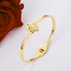 Butterfly Zircon 18K Gold Stainless Steel Openable Kada Bangle Bulk