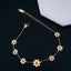 Seven Daisy Flower 18K Gold Stainless Steel Chain Bracelet Women Bulk