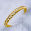 Checkered Baguette Cubic Zirconia 18K Gold Openable Kada Bangle Bulk