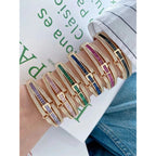 Belt Buckle Rainbow Multi Color 18K Gold Openable Kada Bangle Bulk