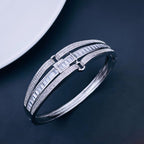 Belt Buckle Rainbow Multi Color 18K Gold Openable Kada Bangle Bulk