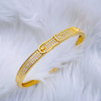 Belt Buckle Slim CZ 18K Gold Openable Cuff Kada Bangle Bulk
